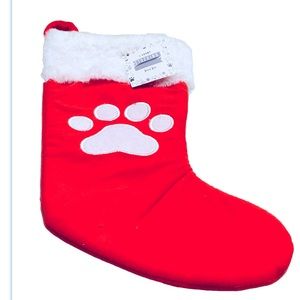 Orange Velvet Animal Print Christmas Stocking 16 inches